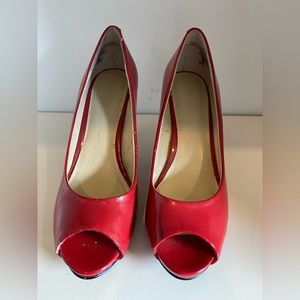 Nine West Patent Red Heels Size 8M